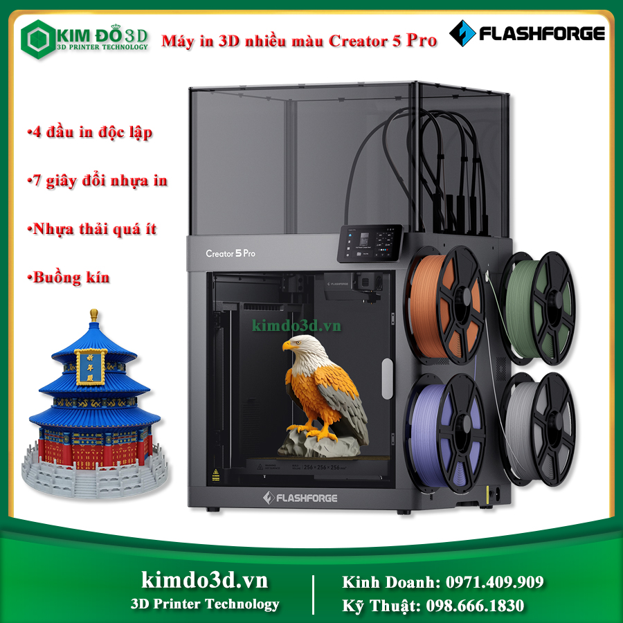 Máy in 3D nhiều màu Flashforge Creator 5 Pro