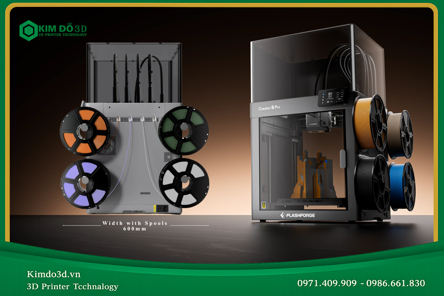 Máy in 3D Flashforge Creator 5 Pro 4 đầu in độc lập