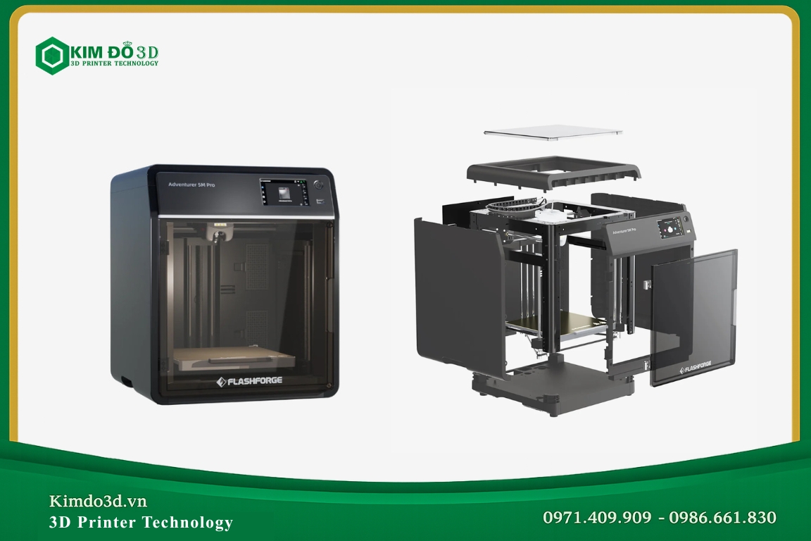 Flashforge Adventurer 5M Pro buồng kín có hệ thống lọc không khí