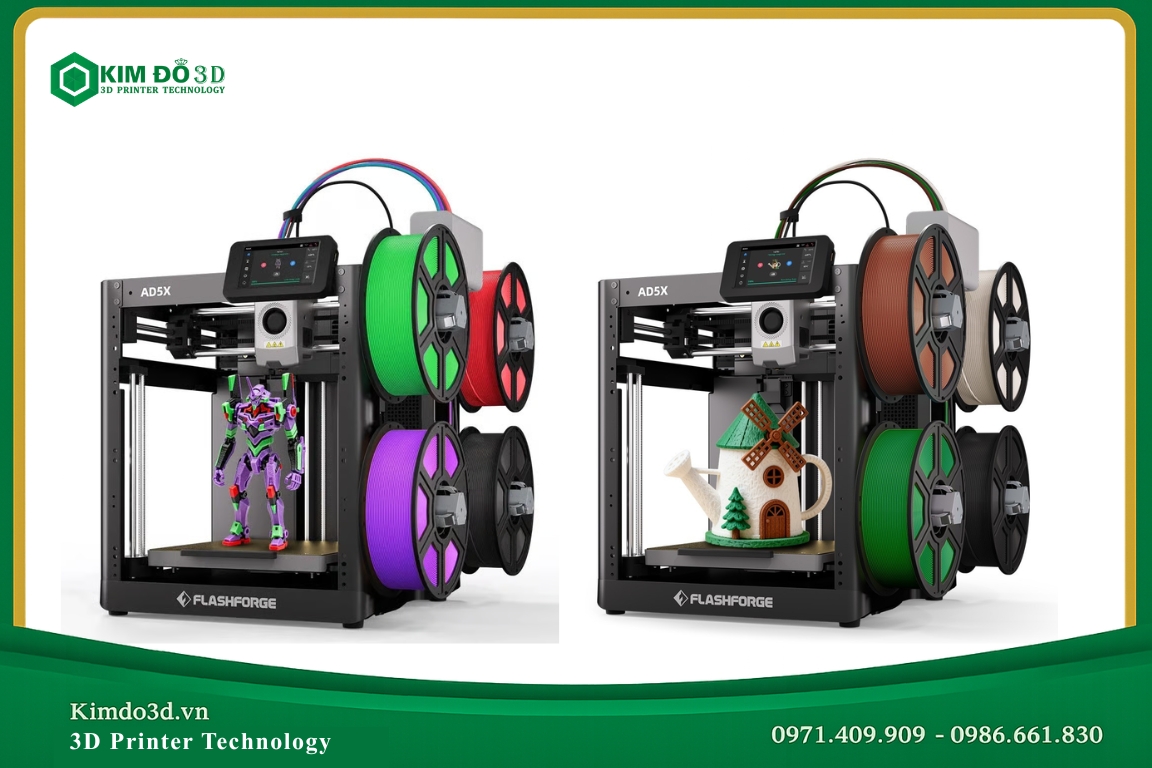 Máy in 3D Flashforge AD5X hỗ trợ in mô hình bốn màu
