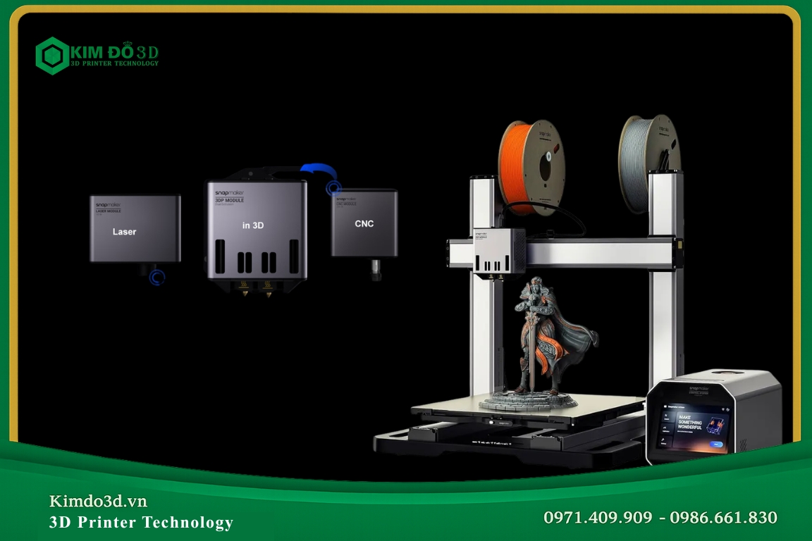 Snapmaker Artisan tích hợp in 3D, khắc laser và phay CNC 
